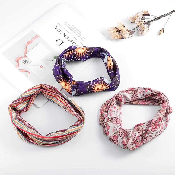 UO 3pc Boho Bandeau Wide Butterfly Floral Headwrap main image 7